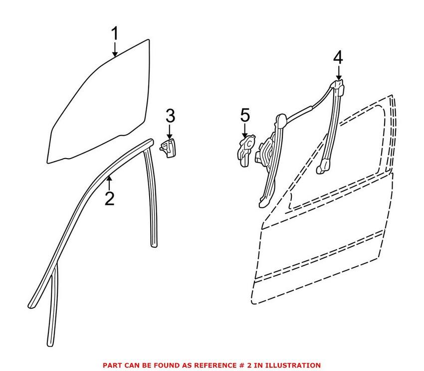 Window Guide Seal - Front Passenger Side